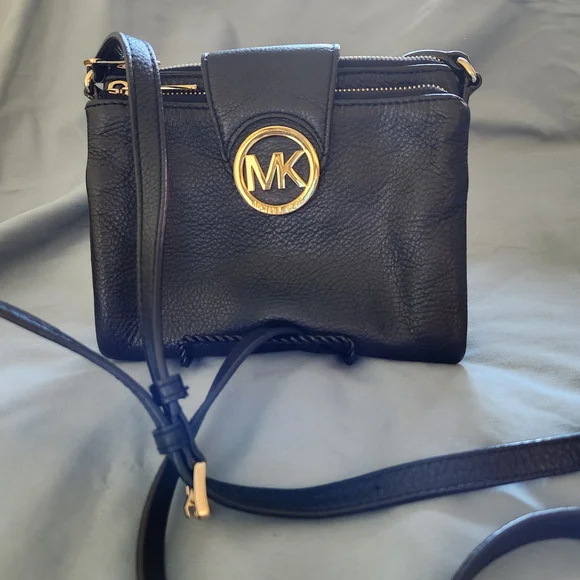 Michael Kors Black Leather Crossbody with Gold Logo - Picture 10 of 10